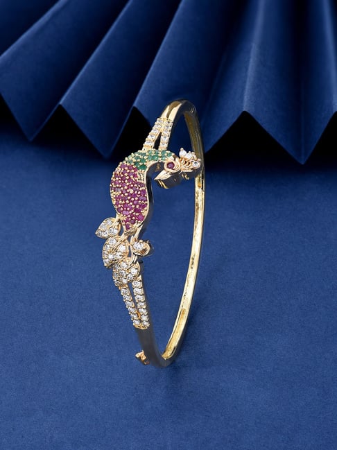 Sterling Silver Peacock Motif Bangle Bracelet – House of Devam