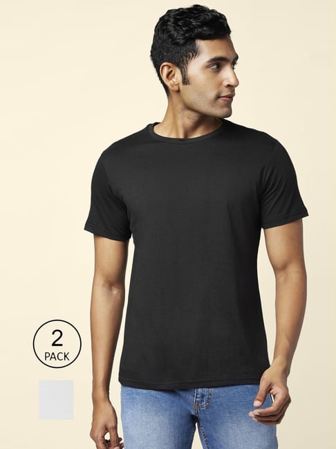 Buy Ajile by Pantaloons Grey & Blue Cotton Printed T-Shirts - Pack Of 2 for  Mens Online @ Tata CLiQ