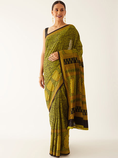 The Indian Ethnic Co's Bagh Hand Block Printed Cotton Saree – THE INDIAN  ETHNIC CO.