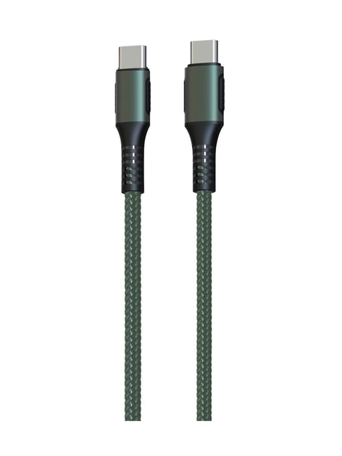 Portronics POR-1065 Konnect C Square 18W Type-C to Type-C 1.2M Cable for All Type-C Devices (Green)