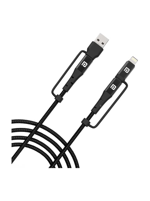Portronics POR-1795 Konnect J8 3-in-1 Fast Charging Cable (Black)