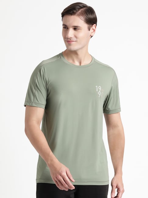 Wildcraft Sage Green Regular Fit Sports T-Shirt