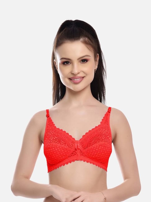 Buy FIMS: Fashion is my Style Red & Beige Bras - Pack Of 2 for