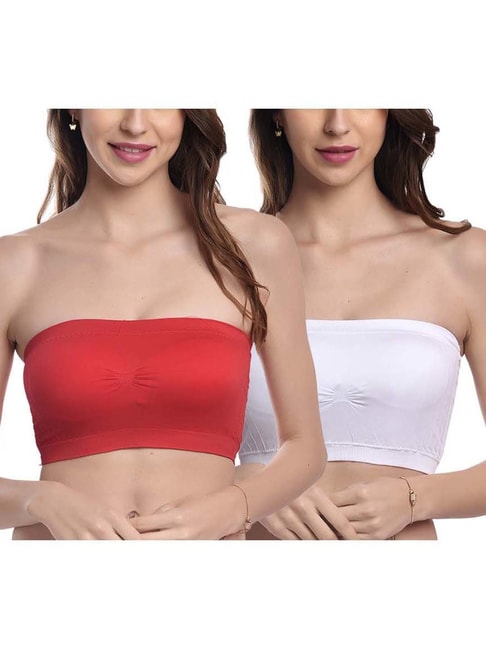 Buy FIMS: Fashion is my Style White & Red Tube Bras - Pack Of 2