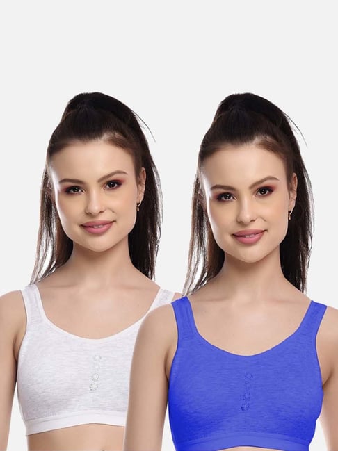 Buy FIMS: Fashion is my Style Grey & Blue Sports Bras - Pack Of 2 for Women  Online @ Tata CLiQ