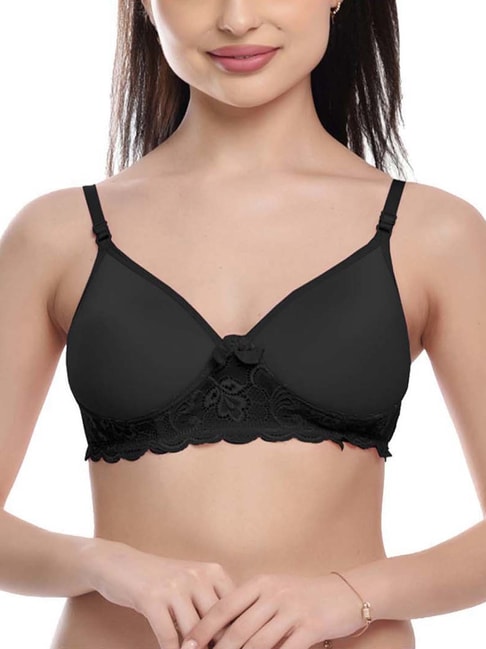 Buy FIMS: Fashion is my Style Black Lace Work Push-Up Bra for