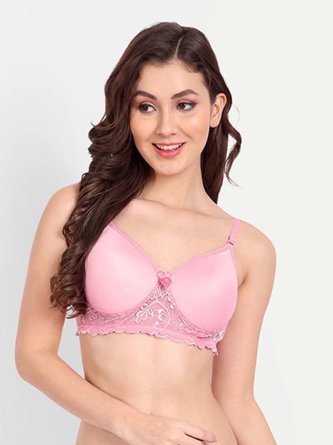 fims FIMS: Fashion is my Style Pink Lace Work Everyday Bra-picture-34