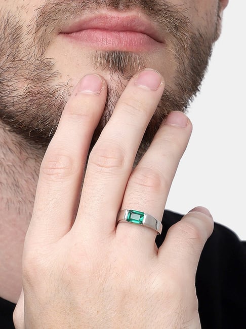 Buy Clara 925 Sterling Silver Swiss Zirconia Emerald Band Ring