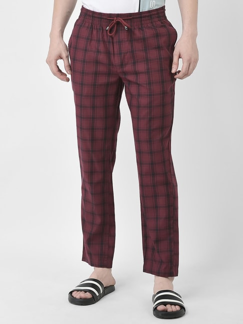 TitleNine Grey Checked Trouser for men/ Casual Check Pants/Slim Fit Check  pants/Cotton check pant