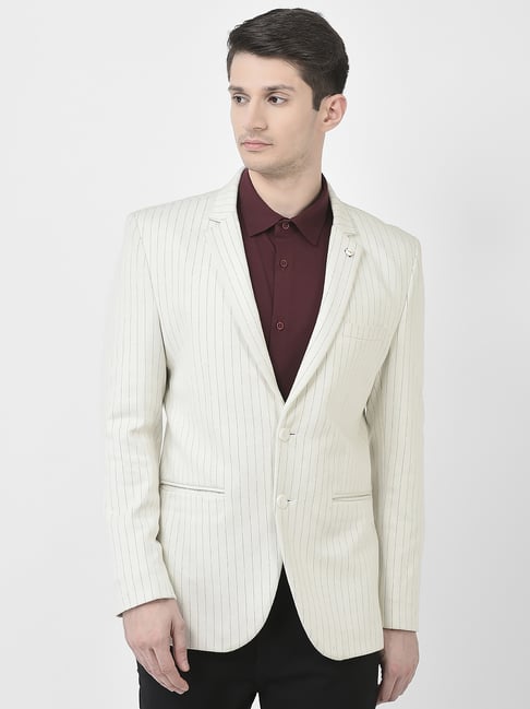 Buy Louis Philippe Grey Linen Slim Fit Striped Blazer for Mens Online @  Tata CLiQ