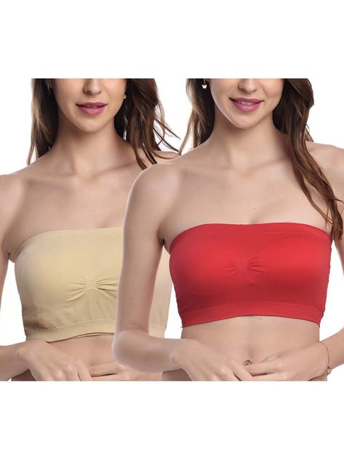 Buy FIMS: Fashion is my Style Beige & Red Tube Bras - Pack Of 2 for Women  Online @ Tata CLiQ