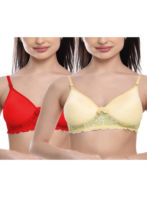 Buy FIMS: Fashion is my Style Red & Beige Bras - Pack Of 2 for Women Online  @ Tata CLiQ