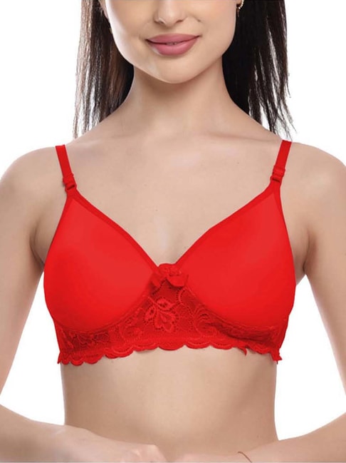 Buy FIMS: Fashion is my Style Red & Beige Bras - Pack Of 2 for