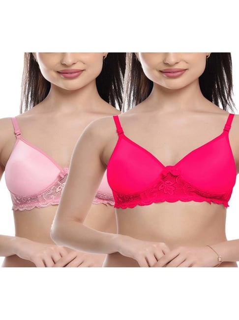 fims FIMS: Fashion is my Style Pink Lace Work Everyday Bras - Pack Of 2-picture-36