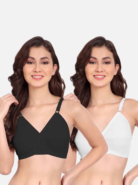 Buy FIMS: Fashion is my Style Black & White Everyday Bras - Pack Of 2 for  Women Online @ Tata CLiQ