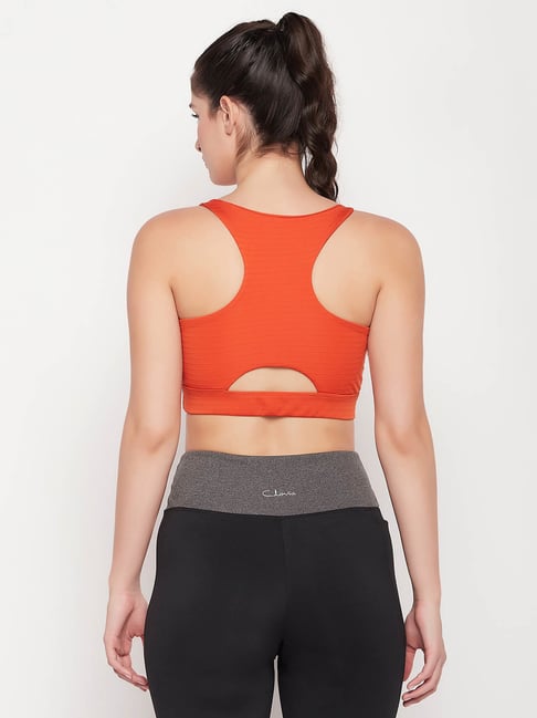 Clovia Orange Regular Fit Sports Bra