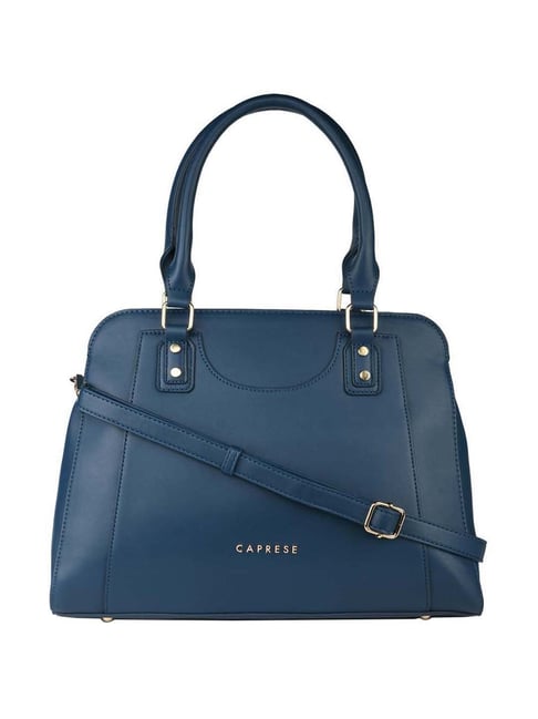 Caprese Kiara Blue Solid Medium Handbag