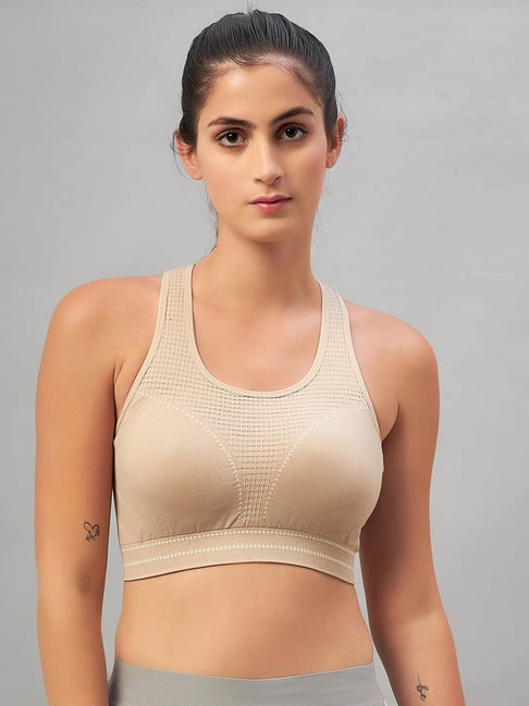 C9 Airwear Beige Self Design Bralette Bra