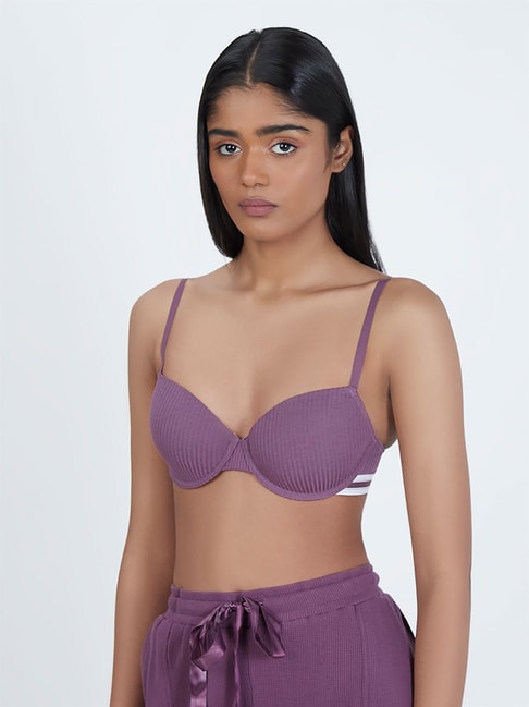 Buy Superstar by Westside Purple Ribbed Padded Bra for Online @ Tata CLiQ