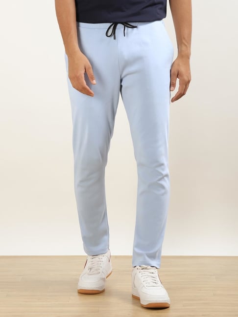 Andamen Blue Cotton Regular Fit Joggers-picture-16