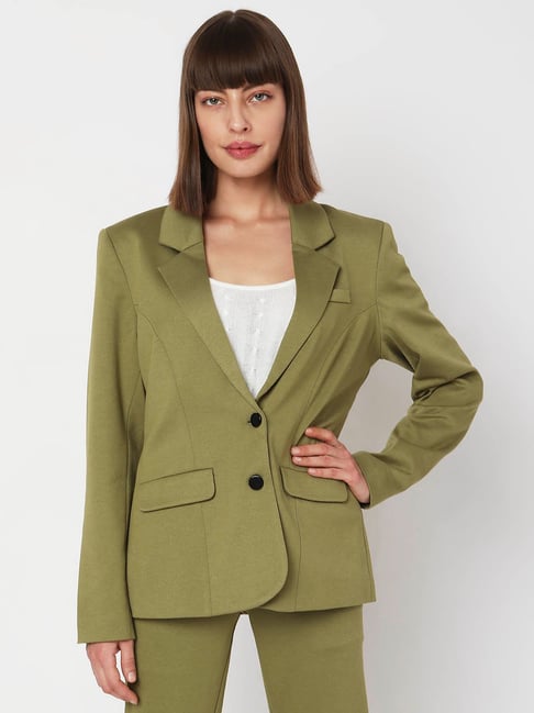 Vero Moda Olive Regular Fit Blazer-picture-30