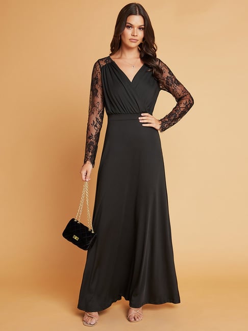 Buy Black Anarkali Long Gown Online. – Odette