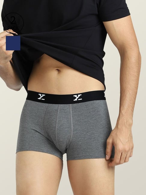 XYXX Royal Blue & Dark Grey Trunks - Pack of 2-picture-10