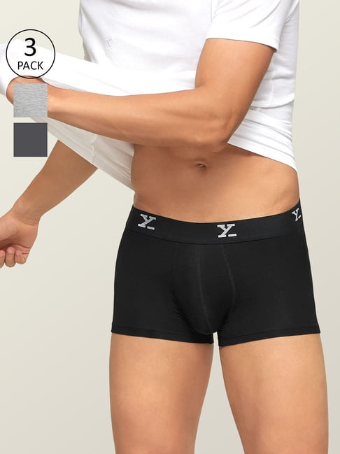 XYXX Black & Grey Trunks - Pack of 3-picture-14