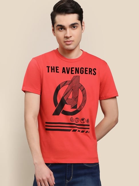 Free Authority Avengers Printed Regular Fit T-Shirt