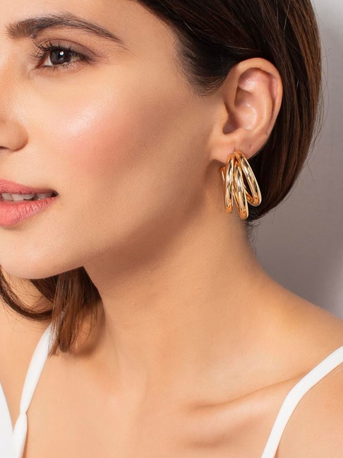 1 Pair Stainless Steel Hoop Earrings Women Men Gold Color Small Earrings  Girl Jewelry Pendientes Mujer