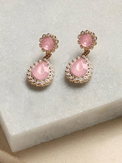 Buy Light Pink Alloy Earrings (1N) for INR299.40 | Rangriti