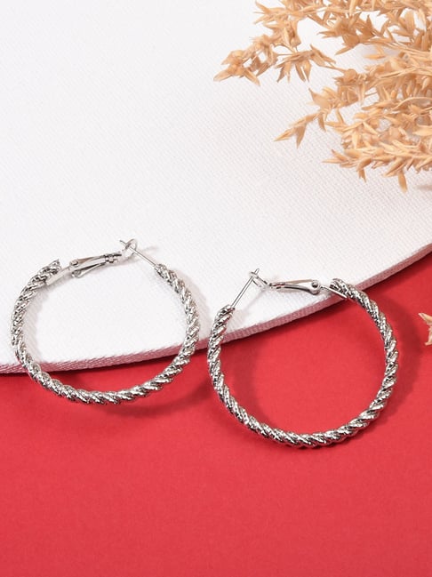 Sterling Silver Twist Hoop Earrings - Lovisa