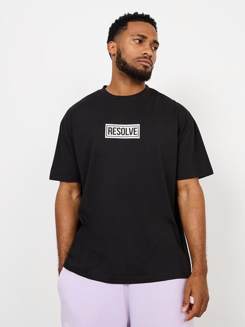 Rise Above Oversize Fit Tee - Ebony