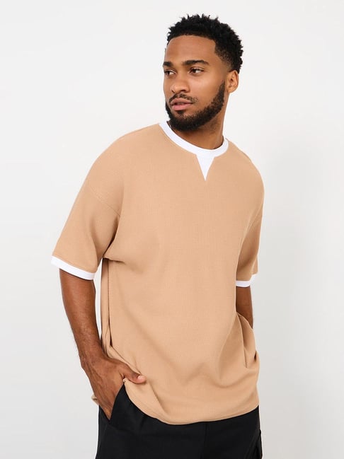 Buy Beige Tshirts for Men by Styli Online