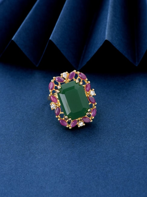 Buy Gold Finish Carved Emerald Green Kundan Polki Bridal Choker Set