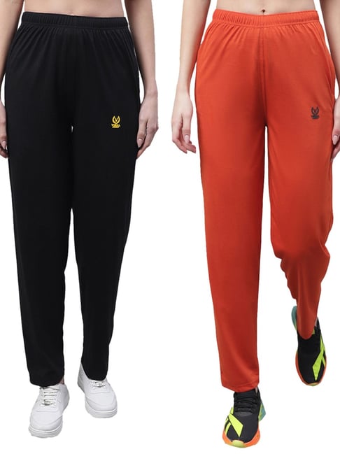 Unisex Retro Tracksuit Pants  Black  Blood Orange  Be Activewear