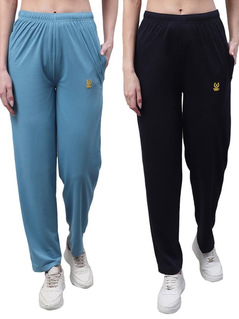 Vimal Jonney Blue & Black Cotton Track Pants - Pack Of 2-picture-23