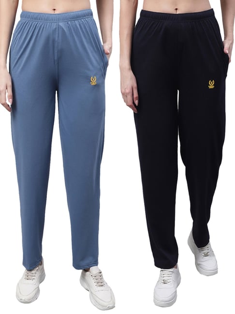 Vimal Jonney Blue & Black Cotton Track Pants - Pack Of 2-picture-22