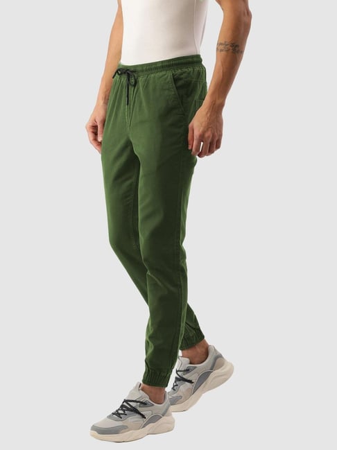 Buy IVOC Green Regular Fit Cotton Jogger Pants for Men's Online