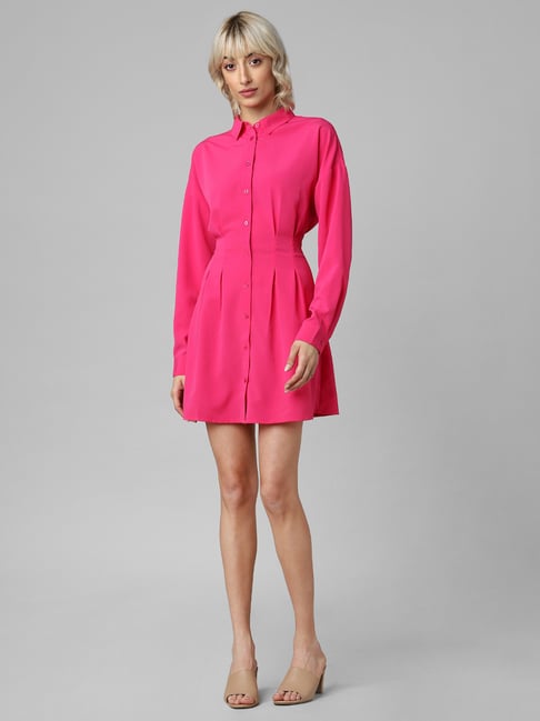 Buy Only Fuchsia Relaxed Fit Shirt Dress for Women Online Tata CLiQ