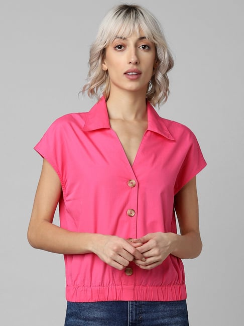 Only Pink Cotton Regular Fit Shirt-picture-26