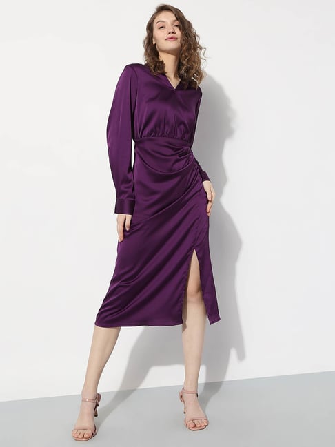 Vero Moda Purple Slim Fit Midi Dress