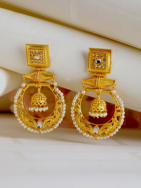 fcity.in - Trendy 1 Gram Gold Jhumki Bali / Modern Earrings Studs