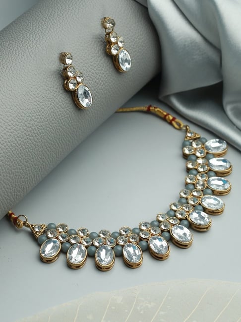 Grey pearl hot sale jewellery set