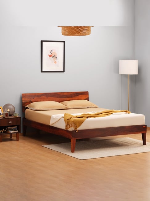 Sleepyhead G Honey Brown Sheesham Wood Queen Size Bed