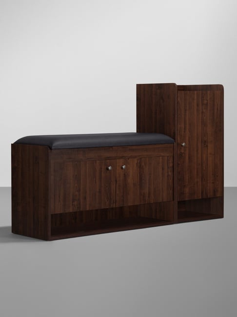 Buy Sleepyhead Footsie Dark Brown Shoe Rack Combo with Cushion