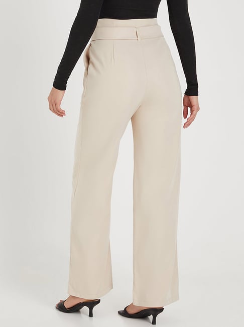 Buy Women Cream Solid Casual Slim Fit Trousers Online  857820  Van Heusen