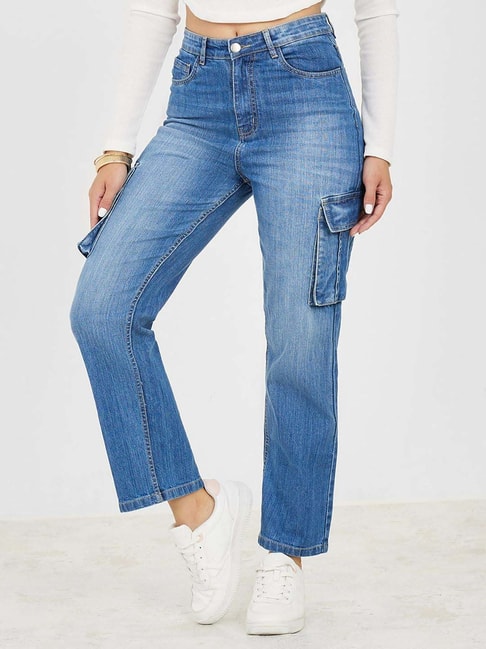 Women's Mid-rise Cargo Baggy Wide Leg Utility Jeans - Wild Fable™ Railroad  Striped : Target