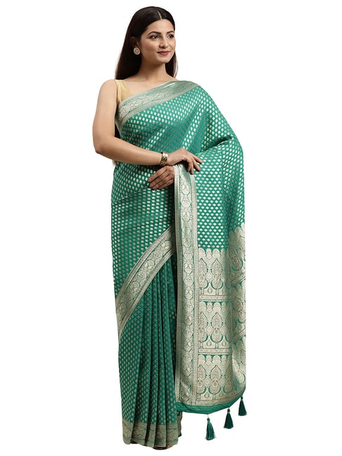 Mohey Green Woven Saree With Blouse-picture-46