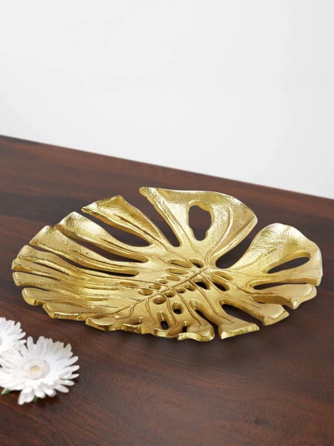Living Scapes by Pantaloons Gold Aluminium Decorative Platter-picture-38